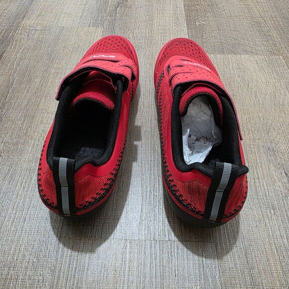 Red Sport Cycling Shoes 3-Strap Road Bike Shoes with Cleats & Hardware Set - Picture 9 of 13